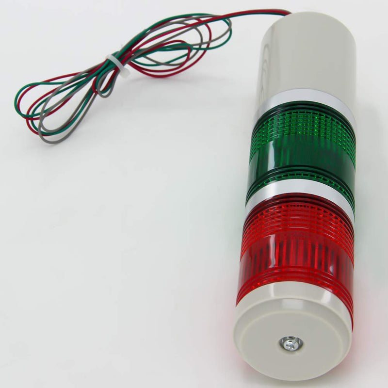  [AUSTRALIA] - Othmro 1Pcs 24V 3W Warning Light, Industrial Signal Light Tower Lamp, Column LED Alarm Round Tower Light, Indicator Continuous Light, Plastic Electronic Parts for Workstations Red Green