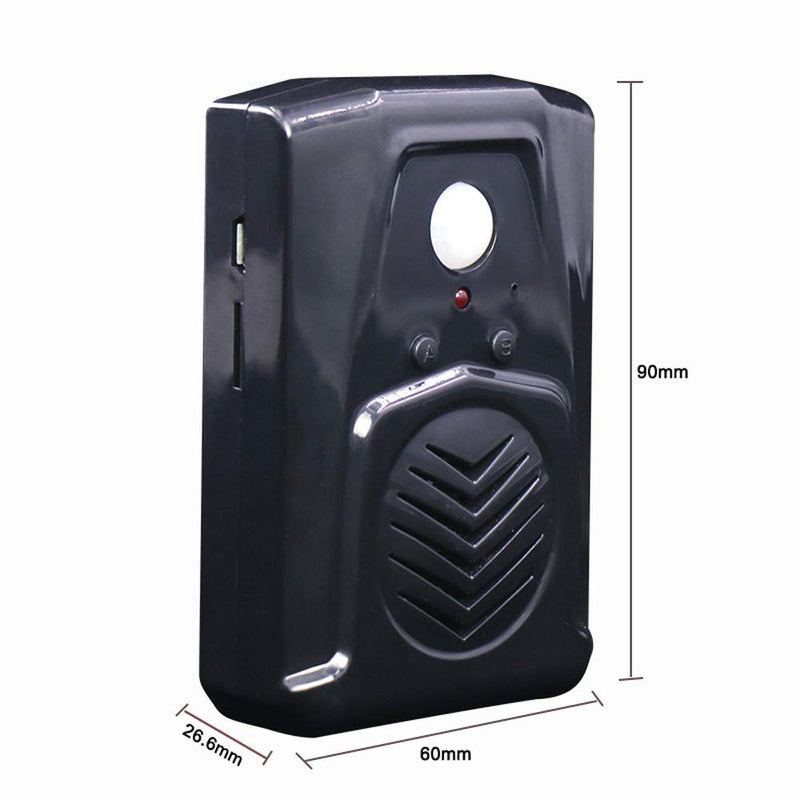  [AUSTRALIA] - Waytronic Replaceable Voice PIR Infrared Motion Sensor Haunted House Scream Box Speaker with USB Download Function Christmas MP3 Horror Happy Music Motion Activated Voice Player Black