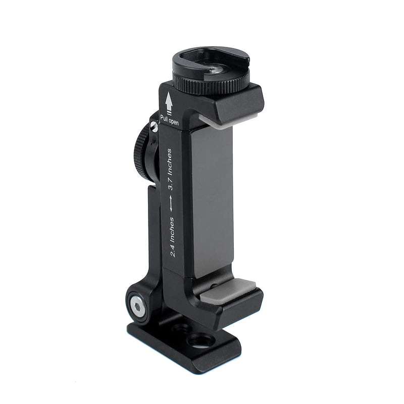  [AUSTRALIA] - Arnarkok Metal Phone Tripod Mount w Rotatable Cold Shoe,360 Rotation & Tilt Angle,Compatible with iPhone Cell Phone Tripod Mount Adapter, Phone Mount for Tripod,Tripod Phone Mount,Video Vlogging Rig