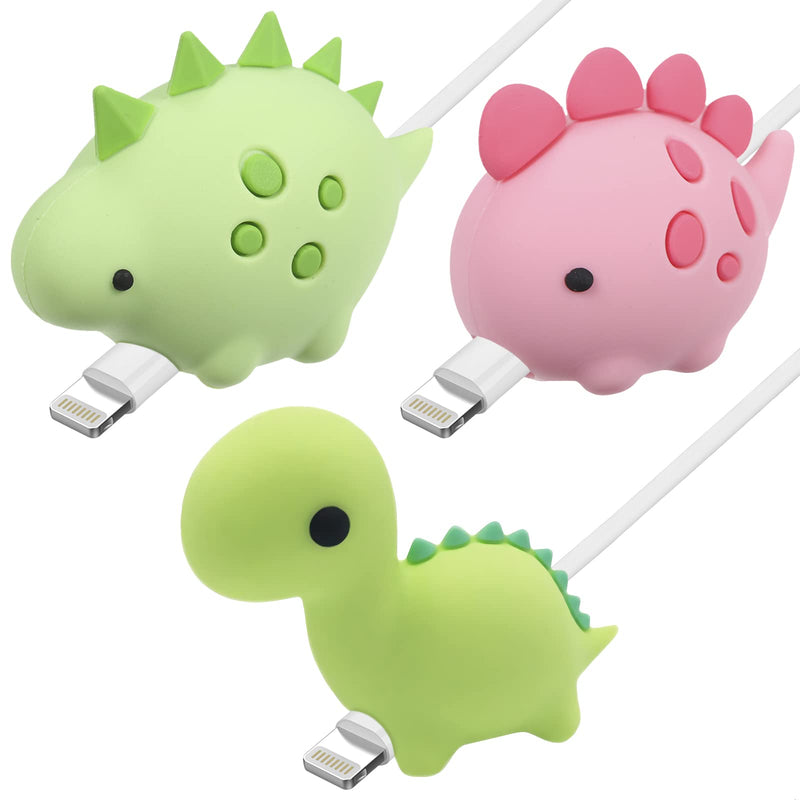  [AUSTRALIA] - Phone Charger Cord Protector Animals - 3pcs Cable Protector Cute Charger Protector Animals or iPhone IPad Android Samsung - Plastic Jurassic Animal Bite Cable Protector Data Cable Protector for USB