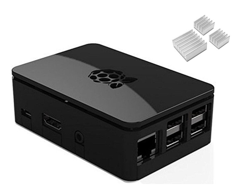  [AUSTRALIA] - Black Protective Case / Box / Enclosure for Raspberry Pi Model B/ 2/ 3 with Aluminum Heatsink Cooler -- Access to All Ports