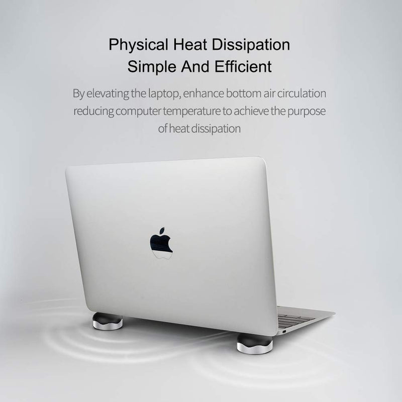  [AUSTRALIA] - Laptop Cooling Pad, Hagibis Ergonomic Laptop Stand Small Invisible Cooler Ball Portable Magnetic Foot Heat for MacBook Pro Computer Sliver