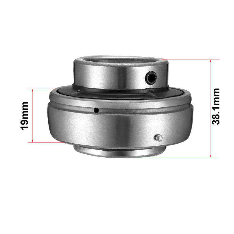  [AUSTRALIA] - uxcell UC206 Insert Bearings, 30mm Bore Diameter, Chrome Steel, Set Screws Lock