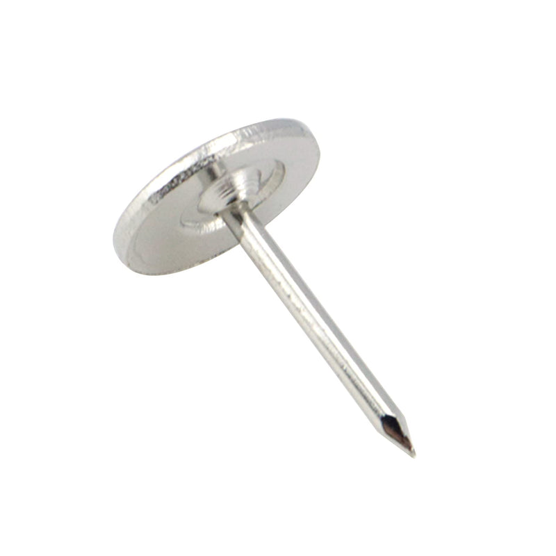  [AUSTRALIA] - Sydien 100Pcs Flat Head Upholstery Tacks Home Furniture Decor Tacks Upholstery Nails Pushpin Thumb Tacks,Silver Tone (11mmx17mm) 11*17mm(100Pcs) Silver