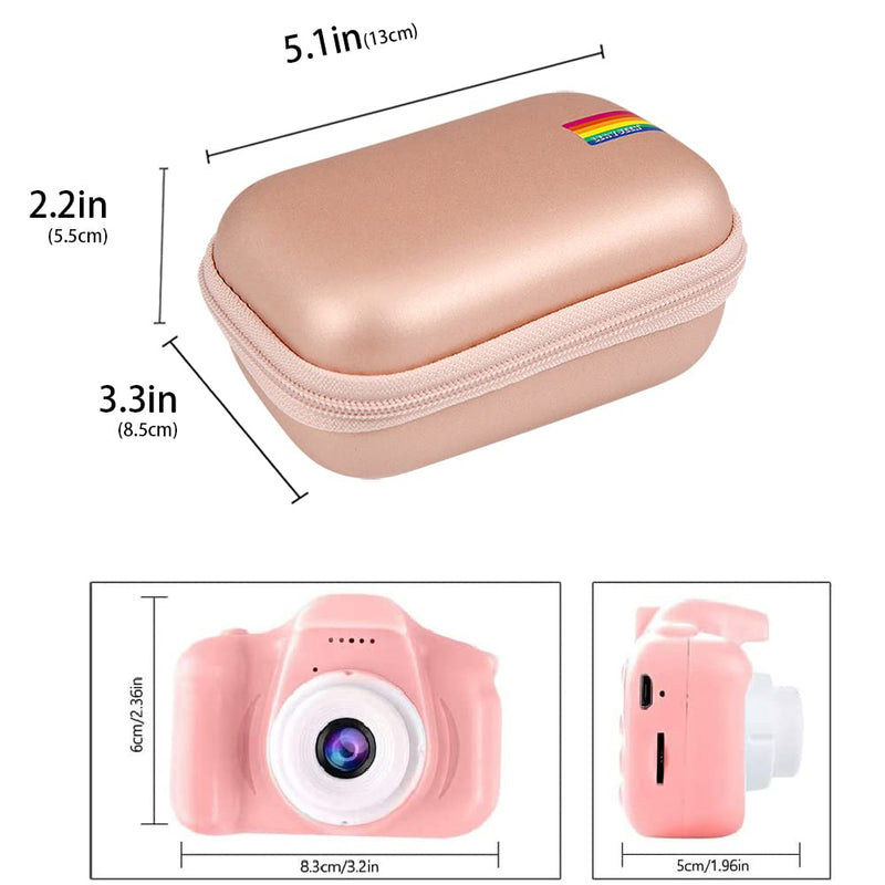  [AUSTRALIA] - Leayjeen Kids Camera Case Compatible with Seckton/GKTZ/VATENIC/OZMI/PROGRACE/Nine Cube/Rindol/LC-dolida/Desuccus and More Digital Kid Camera Toy Gift (Case Only)（Gold） Gold powder