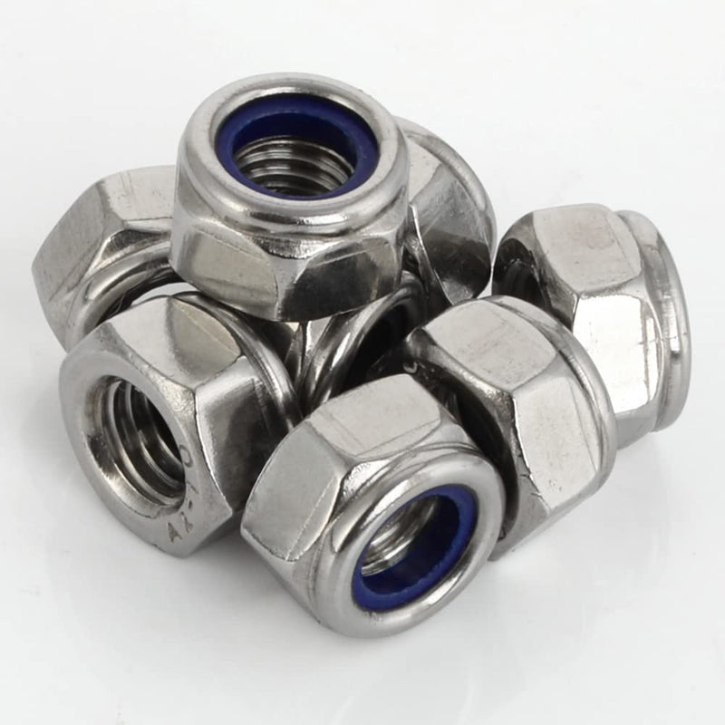  [AUSTRALIA] - M6-1.0 Metric Nylon Insert Hex Lock Nuts Locknuts, Stainless Steel 18-8 (304), Bright Finish, 50 PCS M6-1.0 (50 PCS)