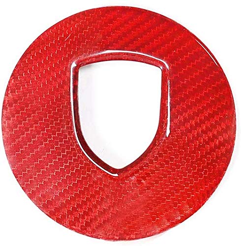 YIWANG Red Real Carbon Fiber Car Steering Wheel Decoration Panel Cover Trim Accessories For Porsche 718 911 Cayenne Panamera MACAN - LeoForward Australia