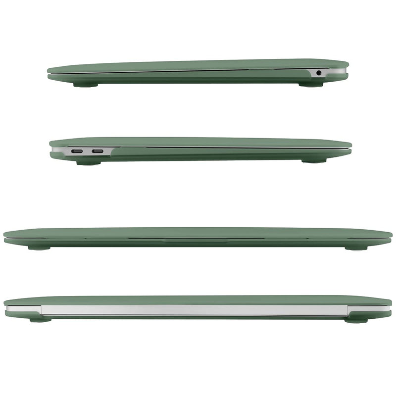  [AUSTRALIA] - DONGKE for MacBook Air 13 inch Case 2021 2020 2019 2018 Release A2337 M1 A2179 A1932, Plastic Hard Shell Case & Keyboard Cover Only Compatible with MacBook Air 13 inch Retina Fits Touch ID, Green Midnight Green 2