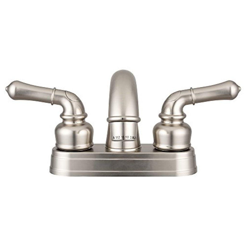  [AUSTRALIA] - Dura Faucet DF-PL620C-SN RV Classical Two Handle Arc Spout Bathroom Faucet (Brushed Satin Nickel) Brushed Satin Nickel