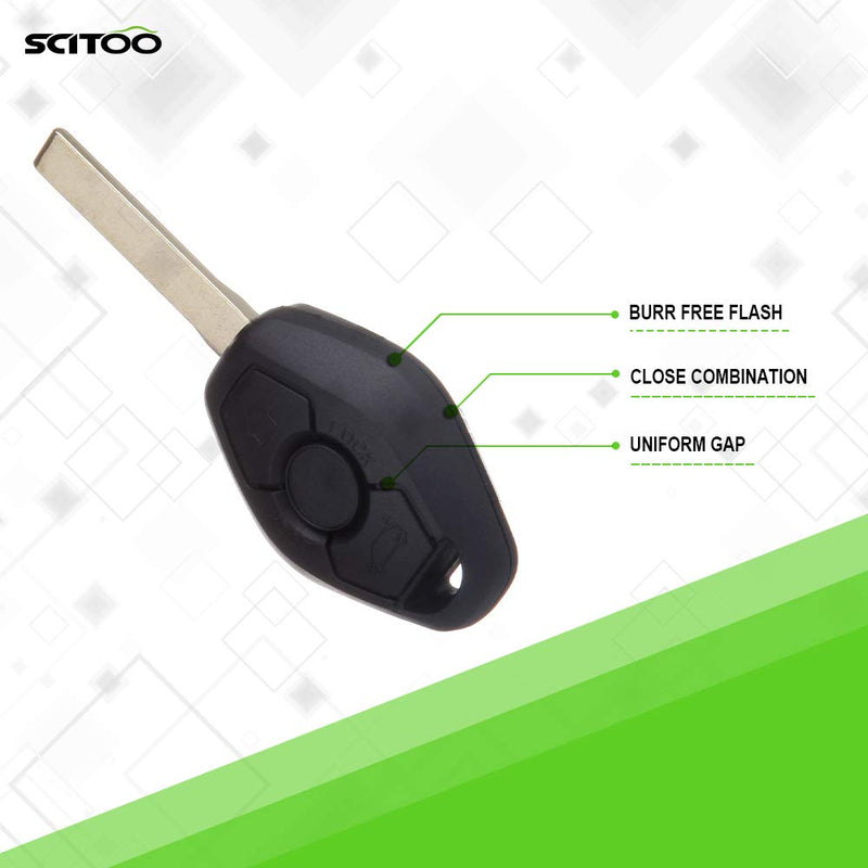 SCITOO Keyless Entry Remote Control Car Key Fob fit for BMW E85 E86 E83 X3 E38 E46 E60 E61 E36 315MHz 6955750 1pc 3 Buttons black - LeoForward Australia