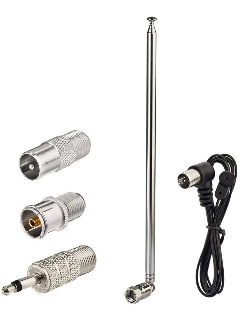  [AUSTRALIA] - Superbat Telescopic FM Antenna for Stereo Receiver Indoor, FM Radio Antenna 75 Ohm UNBAL for Yamaha Onkyo Denon Table Top Home Theater Receiver Radio Receiver Antenna Tuner Telescopic FM Antenna kit