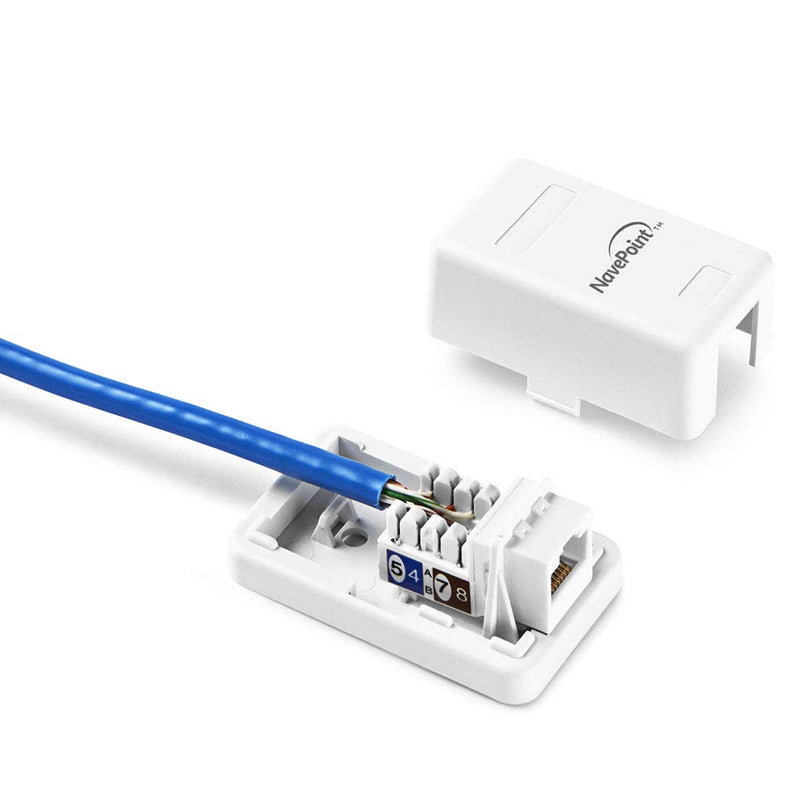  [AUSTRALIA] - NavePoint Keystone Jack Surface-Mount Box 1-Port Ivory, 10-Pack