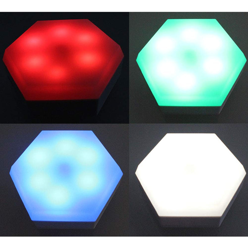 LED Cabinet Light Sexangle (6-Pack), Closet Lighting with Color Changing, Under Counter Lighting 2 Remotes Wireless Control, Battery Powered, Stick On Wardrobe Light - LeoForward Australia