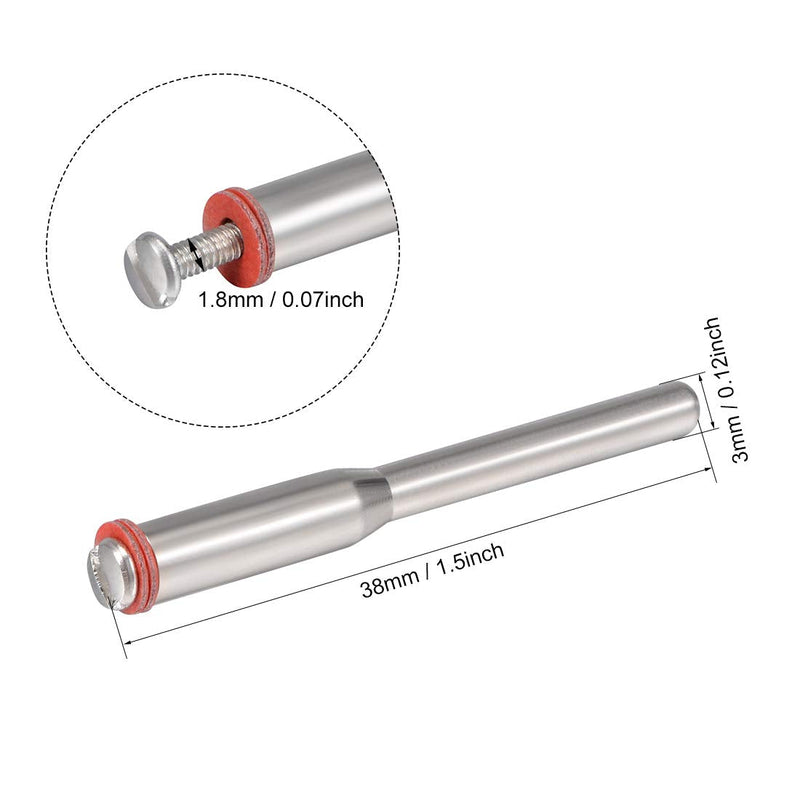  [AUSTRALIA] - uxcell 2mm Cut-off Wheel Screw Mandrels 1/8 Inch Shank Dia Cutting Disc Holder for Compatible Rotary Tools 10 Pcs