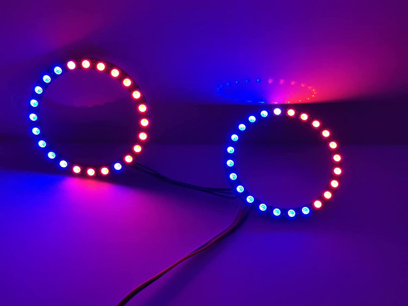  [AUSTRALIA] - DIYmall 24 Bits RGB LED Ring 24 X WS2812B WS2812 5050 Lamp Light with Integrated Drivers, Full Color Light Addressable Ring for Arduino Raspberry Pi ESP32 (Pack of 5pcs)