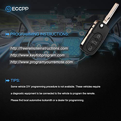 ECCPP 2PCS Replacement Keyless Entry Key Fob Uncut Case Fob Remote Key Shell for Audi A4 A6 A8 S4 S6 S8 Cabriolet allroad TT 4D0837231E X 2pcs - LeoForward Australia