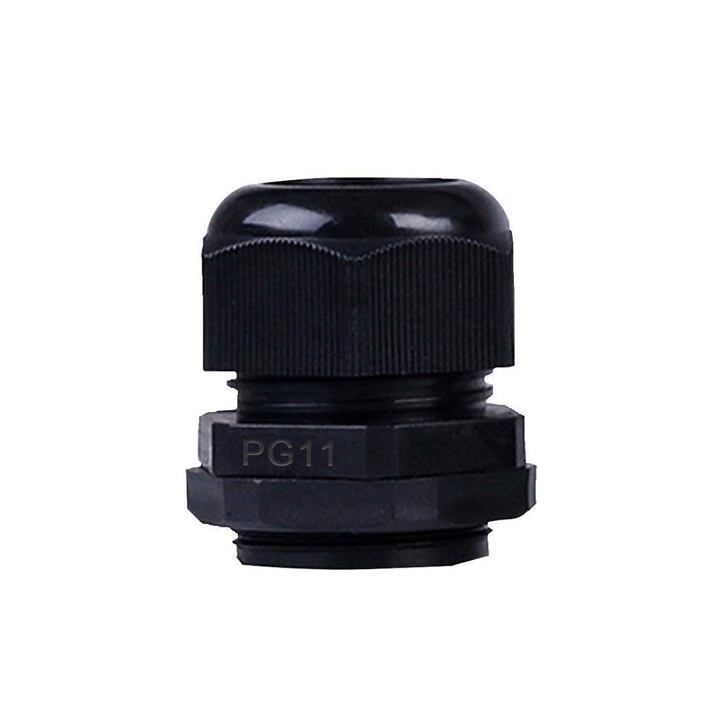  [AUSTRALIA] - Waterproof Cable Glands, PG11 Lock Nut Cable Gland Wire Protectors, Adjustable Black Plastic Cable Gland Connectors with Gaskets, Set of 25