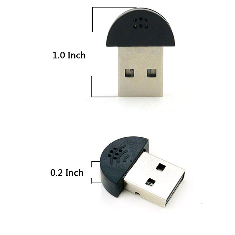  [AUSTRALIA] - KISEER 2 Pcs USB 2.0 Mini Microphone, Laptop/Desktop PC Plug and Play for Skype, MSN, Yahoo Recording, YouTube, Google Voice Search and Games