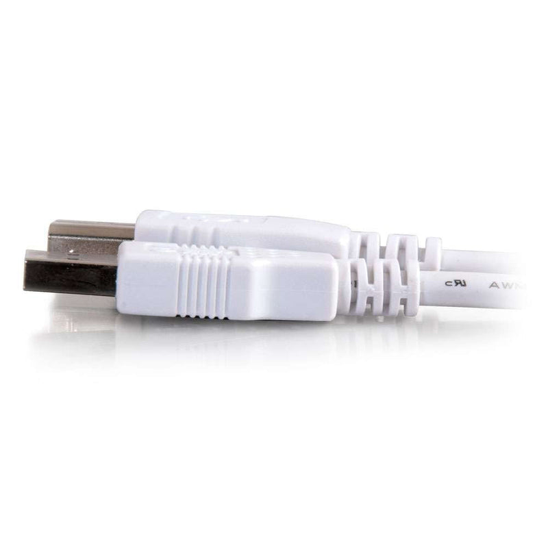  [AUSTRALIA] - C2G USB Cable, USB 2.0 Cable, USB A to B Cable, 6.56 Feet (2 Meters), White, Cables to Go 13172 6.6 Feet USB A Male to B Male