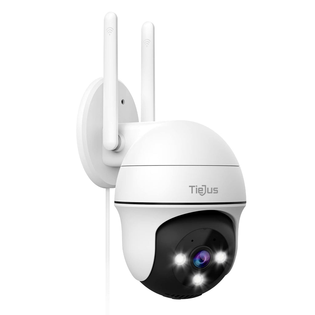  [AUSTRALIA] - 2K Security Camera Outdoor, TieJus by ZUMIMALL Outdoor Security Cameras with 360° PTZ, 2.4G WiFi Wired Home Video Surveillance/24/7/Color Night Vision/Spotlight/Siren/2 Way Talk/Compatible with Alexa