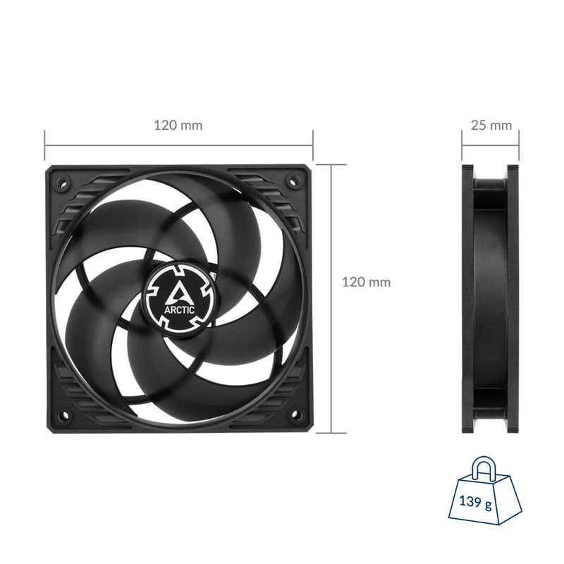  [AUSTRALIA] - ARCTIC ACFAN00133A P12 PWM (Black/Transparent) - Pressure-Optimised 120 mm Fan with PWM P12 PWM (black/transparent)