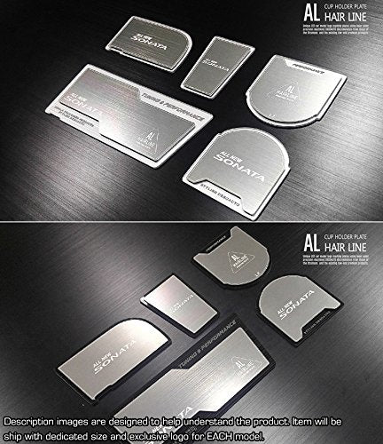  [AUSTRALIA] - LIGHTKOREA Aluminum Hairline Two Block Cup Holder Console Plate Accessories 3P for Kia KIA Optima K5 2011 2015 (Silver & Silver Plate) Silver & Silver Plate