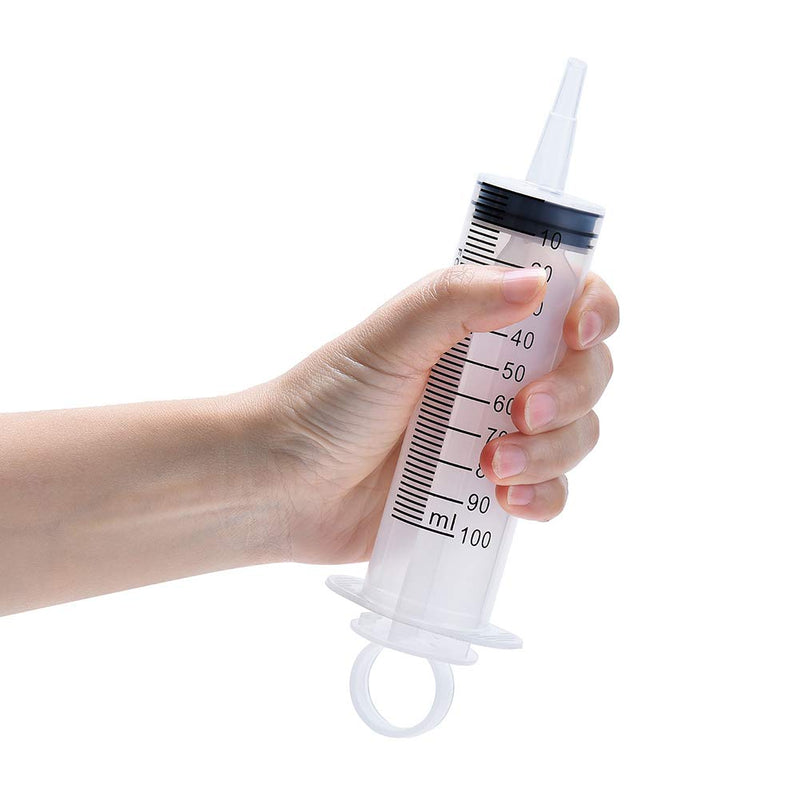  [AUSTRALIA] - 4 Pack 100ml Syringes, Large Plastic Garden Syringe for Scientific Labs, Nutrient Measuring, Watering, Refilling