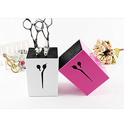 Creation Core Acylic Salon Scissors Combs Clips Storage Holder Box Hairdressing Organizer Rack for Hair Stylist(White) White - LeoForward Australia
