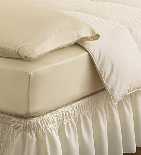  [AUSTRALIA] - Easy Fit Solid Wrap Around Easy On/Off Dust Ruffle 18-Inch Drop Bedskirt, Queen/King, White