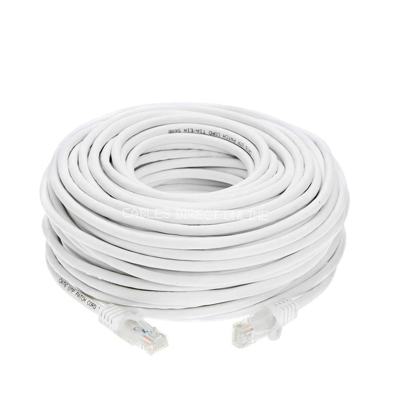 Cables Direct Online Snagless Cat6 Ethernet Network Patch Cable White 50 Feet Wire 50ft - LeoForward Australia