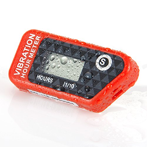  [AUSTRALIA] - Runleader HM016B Vibration Activated Wireless Digital Hour Meter Hour Meter for Air Compressor Generator jet ski Lawn Mower Motocycle Marine ATV outboards Chainsaw and other small engines(red)