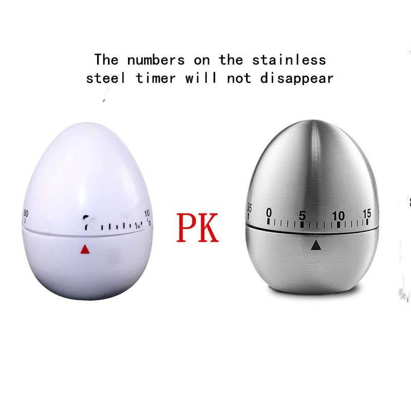  [AUSTRALIA] - Egg timer kitchen mechanical timer Chef CookingTimer Mechanical countdown timer Waterproof timerstainless steel egg-shaped mechanical rotating alarm