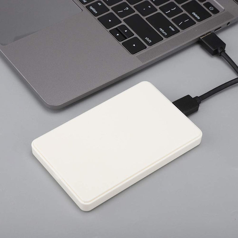  [AUSTRALIA] - Hard Drive Enclosure, W25Q730M 2.5in 2TB HDD Portable External Hard Drive Enclosure USB 3.0 SATA Mobile Hard Disk Box for Desktop Laptop Computer(White) white