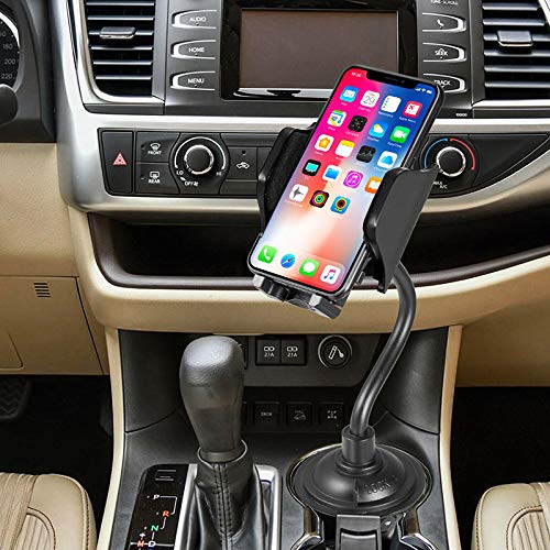  [AUSTRALIA] - Nakedcellphone [Triple Threat] Cup Holder Mount for iPhone Smartphone iPad Mini with 3 Attachments [Magnetic, Padded Cell Phone Holder, XL Wide Tablet Clamp Grip ] - Universal Up to 9.5"