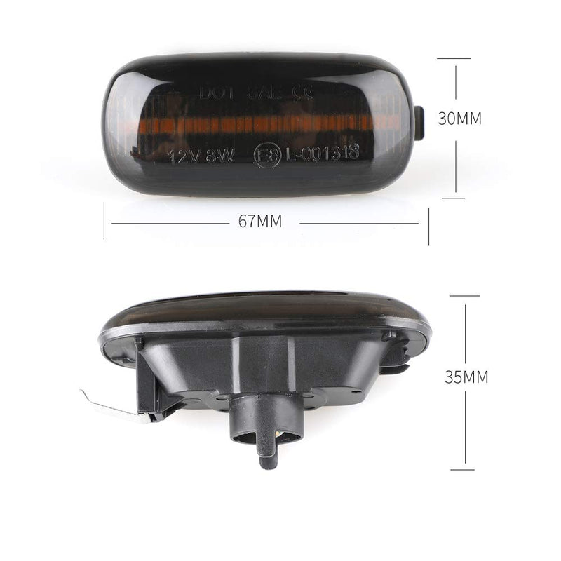 2Pcs Dynamic Amber LED Side Marker Turn Signal Light For Audi A4 S4 B6 B7 A6 C5 TT A8, Replace OEM Side Marker Light - LeoForward Australia