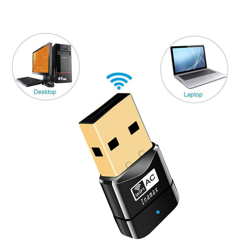 USB WiFi Adapter, AC600 Mini Wireless Network WiFi Dongle for PC/Desktop/Laptop, Dual Band (2.4G/150Mbps+5G/433Mbps) 802.11 ac, Support Windows 10/8/8.1/7/Vista/XP, Mac OS 10.6-10.15 - LeoForward Australia