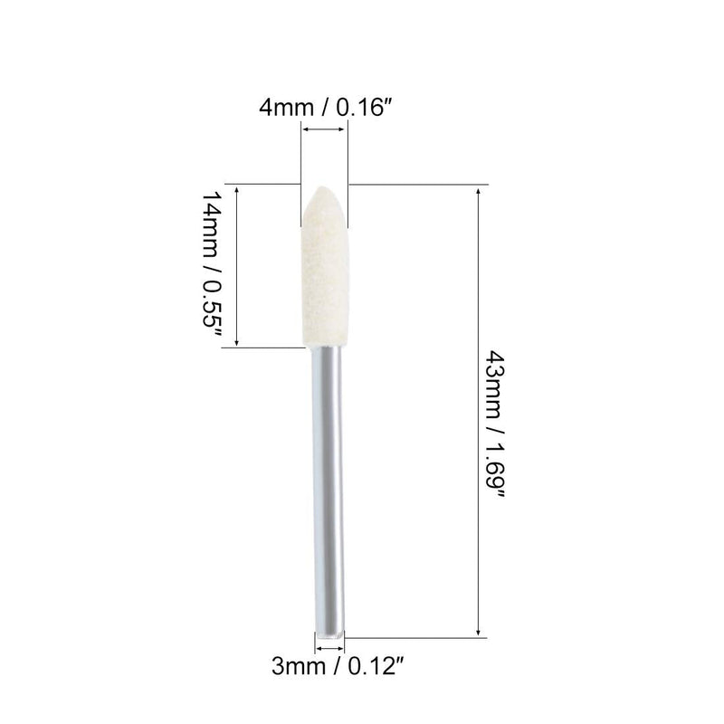  [AUSTRALIA] - uxcell 4mm Wool Felt Mounted Points Tapered Polishing Bits Burrs Buffing Wheels with 1/8" Shank 12 Pcs