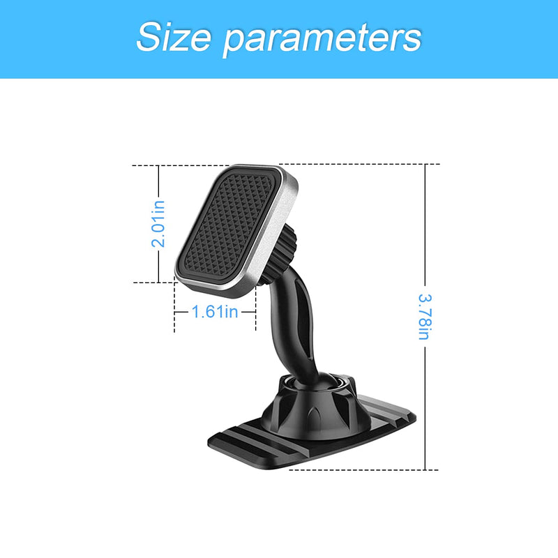  [AUSTRALIA] - Magnetic Phone Mount for Car, 360° Rotatable Universal Mobile Phone Holder for Dashboard and More Places, Suitable for iPhone 12/12 Pro/Pro Max More 4-4.7" Devices (Black2) Black2