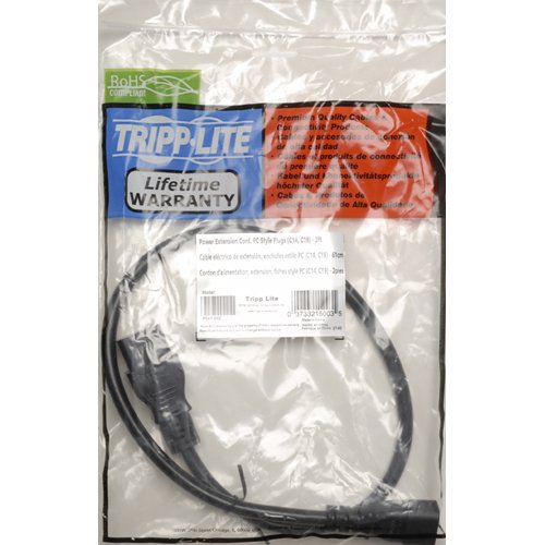 Tripp Lite Heavy-Duty Power Cord, 15A, 14AWG (IEC-320-C19 to IEC-320-C14) 6-ft.(P047-006),Black - LeoForward Australia