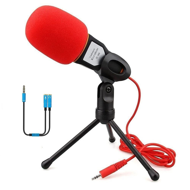  [AUSTRALIA] - ELINKA Computer Microphone,Condenser Microphone,Professional Sound Podcast Studio Microphone for PC Laptop Skype MSN Computer Recording Black with Windscreen Sponge Sleeve