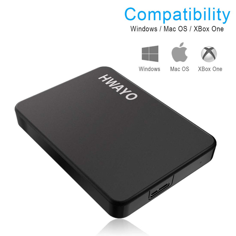  [AUSTRALIA] - HWAYO 320GB Portable External Hard Drive Ultra Slim 2.5'' USB 3.0 HDD Storage for PC, Desktop, Laptop, MacBook, Chromebook, Xbox One Matte Black