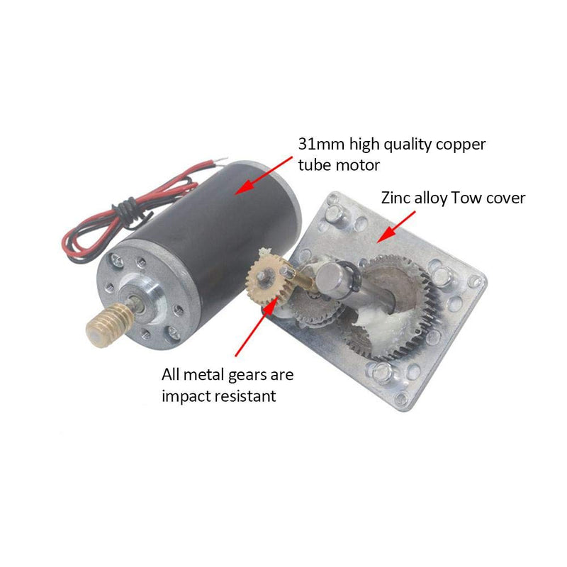  [AUSTRALIA] - Worm Gear Motor 24V High Torsion Speed Reduce Electric Gear Motor Reversible Worm Gear Motor 8mm Shaft(50rpm) 50rpm