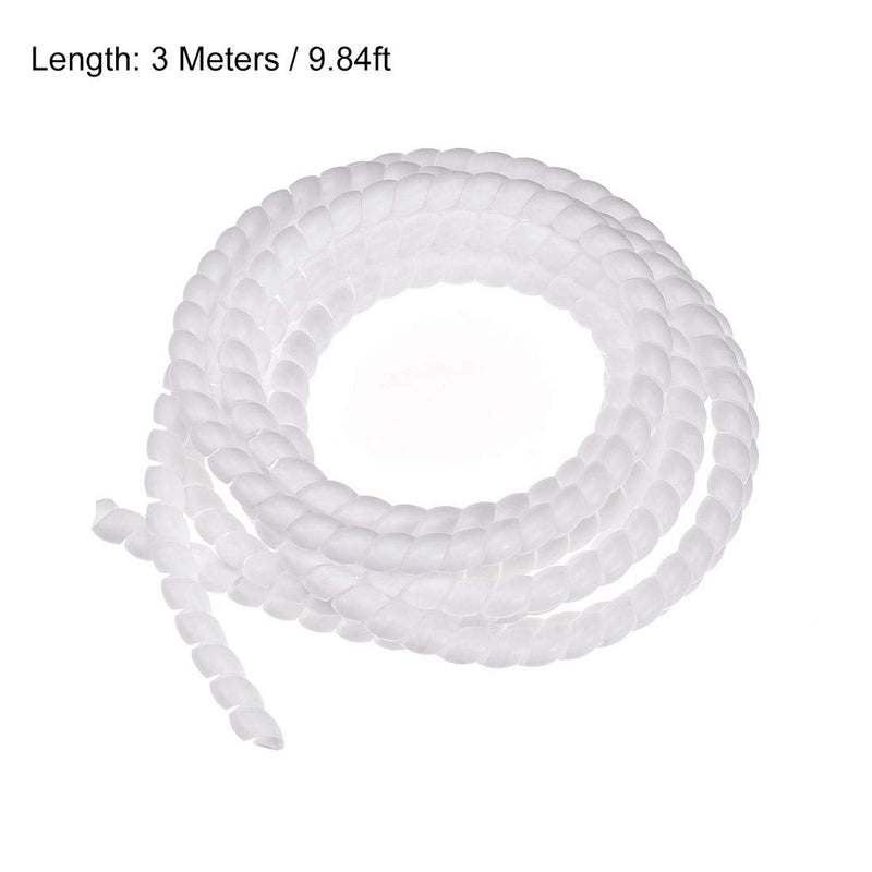  [AUSTRALIA] - uxcell Flexible Spiral Tube Wrap Cable Management Sleeve 8mm X 10mm Computer Wire Manage Cord 3 Meters Length White