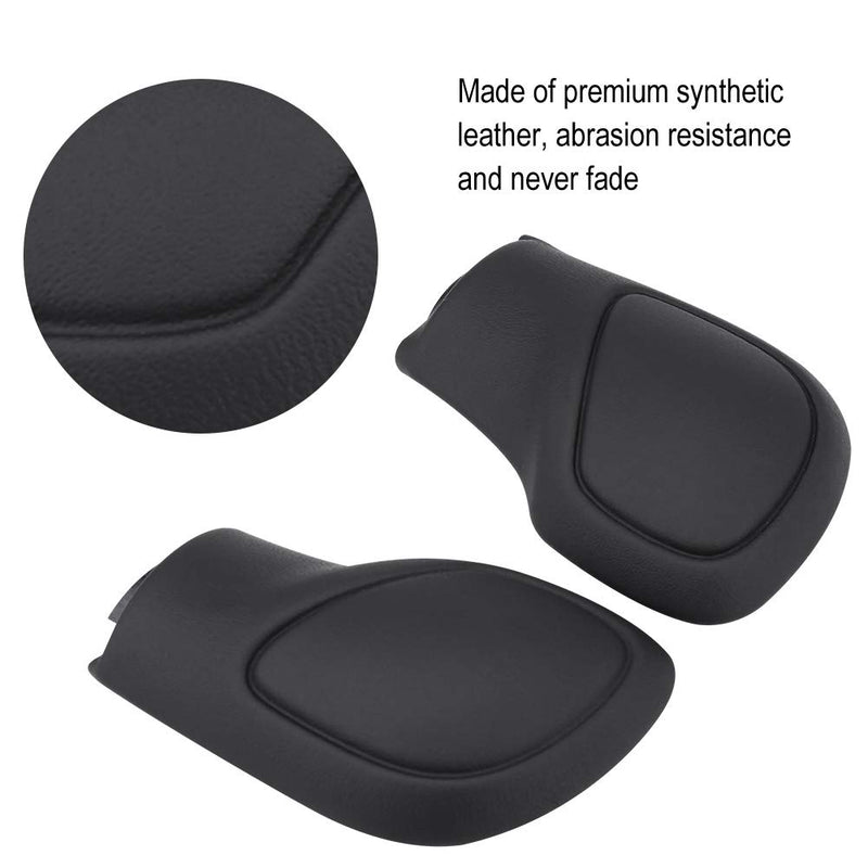  [AUSTRALIA] - Acouto 2PCS Synthetic Leather Gear Shift Knob Side Cover Manual Shifter Gear Head Side Caps Frame Trim For Passat CC Jetta 6 GTI MK6