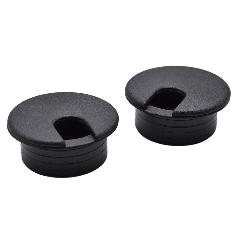  [AUSTRALIA] - 1-1/2 Inch (38mm) Black Wire Grommets and Cable Ties Kit ABS Plastic Desk Hole Cover Cord Organizer for Computer Desk Cabinet (2pcs Desk Grommets + 6pcs Reusable Ties) 38mm(1-1/2 inch)