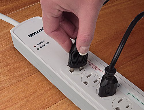 Woods 41704 6-Outlet Energy Saving Surge Strip with 3’ Cord and 1780J of Surge Protection - LeoForward Australia