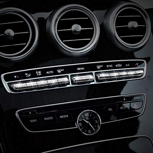  [AUSTRALIA] - YUWATON Bling Car Interior Trim Bling Accessorise Car Air Conditioner Button Rhinestone Decals Sticker fit for Mercedes Benz Bling Accessories Parts C Class GLC 2015-2019