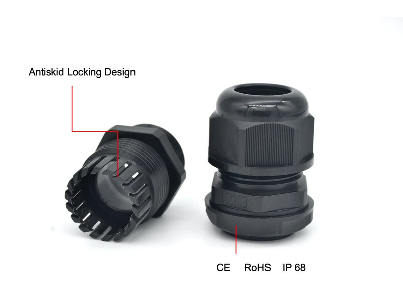  [AUSTRALIA] - Waterproof Connector, Black, Nylon Cable Gland Kit, NPT, 5 Sizes 3/8, 1/2, 3/4, 1, 1-1/4 inch (NPT1/2) NPT1/2