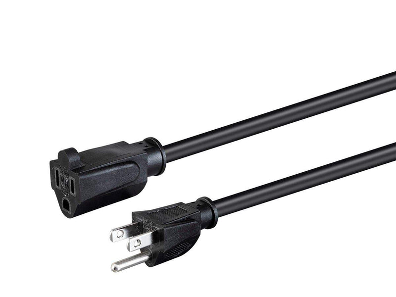  [AUSTRALIA] - Monoprice Extension Cord - 1 Feet - Black | NEMA 5-15P to NEMA 5-15R, 18AWG, 10A, SVT, 120V 1ft