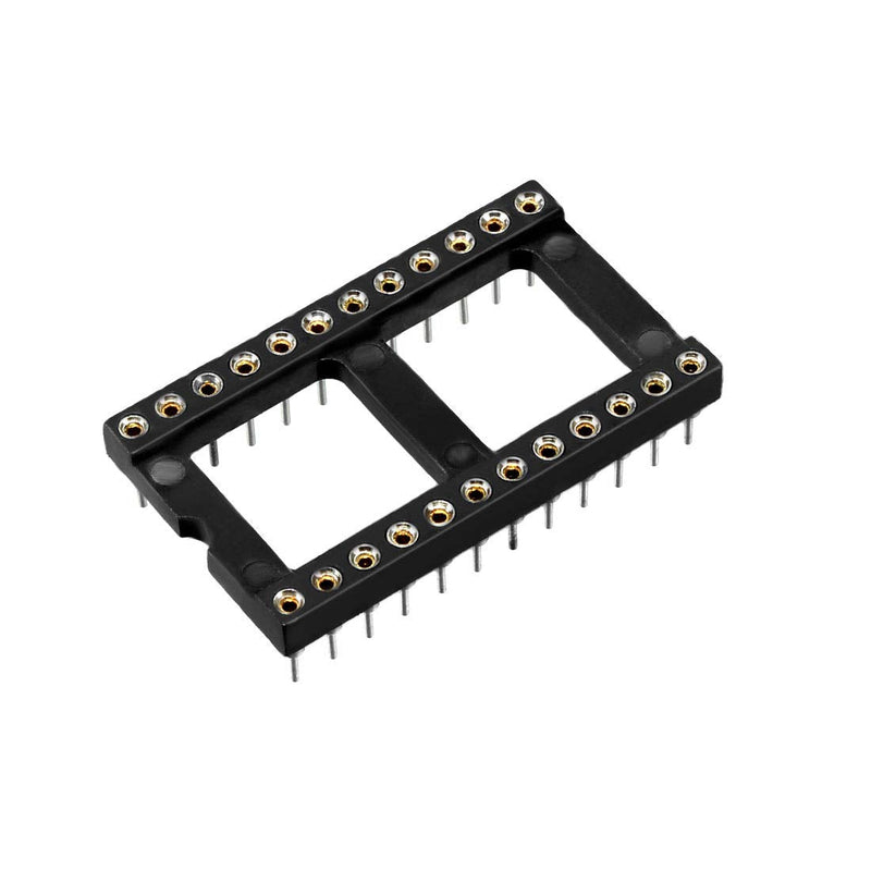  [AUSTRALIA] - uxcell 10pcs DIP IC Chip Socket Adaptor 2.54mm Pitch 15.24mm Row Pitch 2 Row 24 Round Pins Soldering